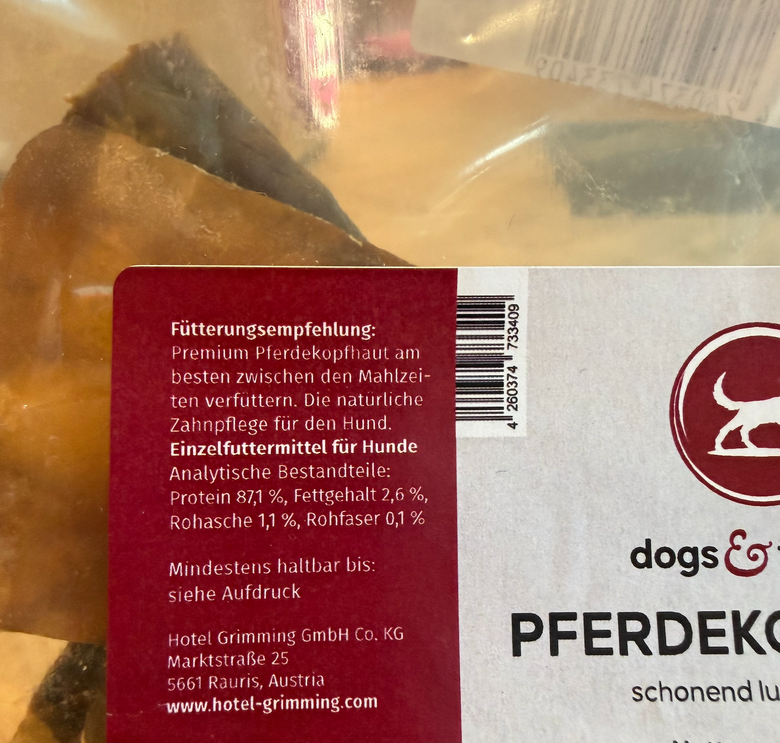 dogs&friends Pferdekopfhaut 250g