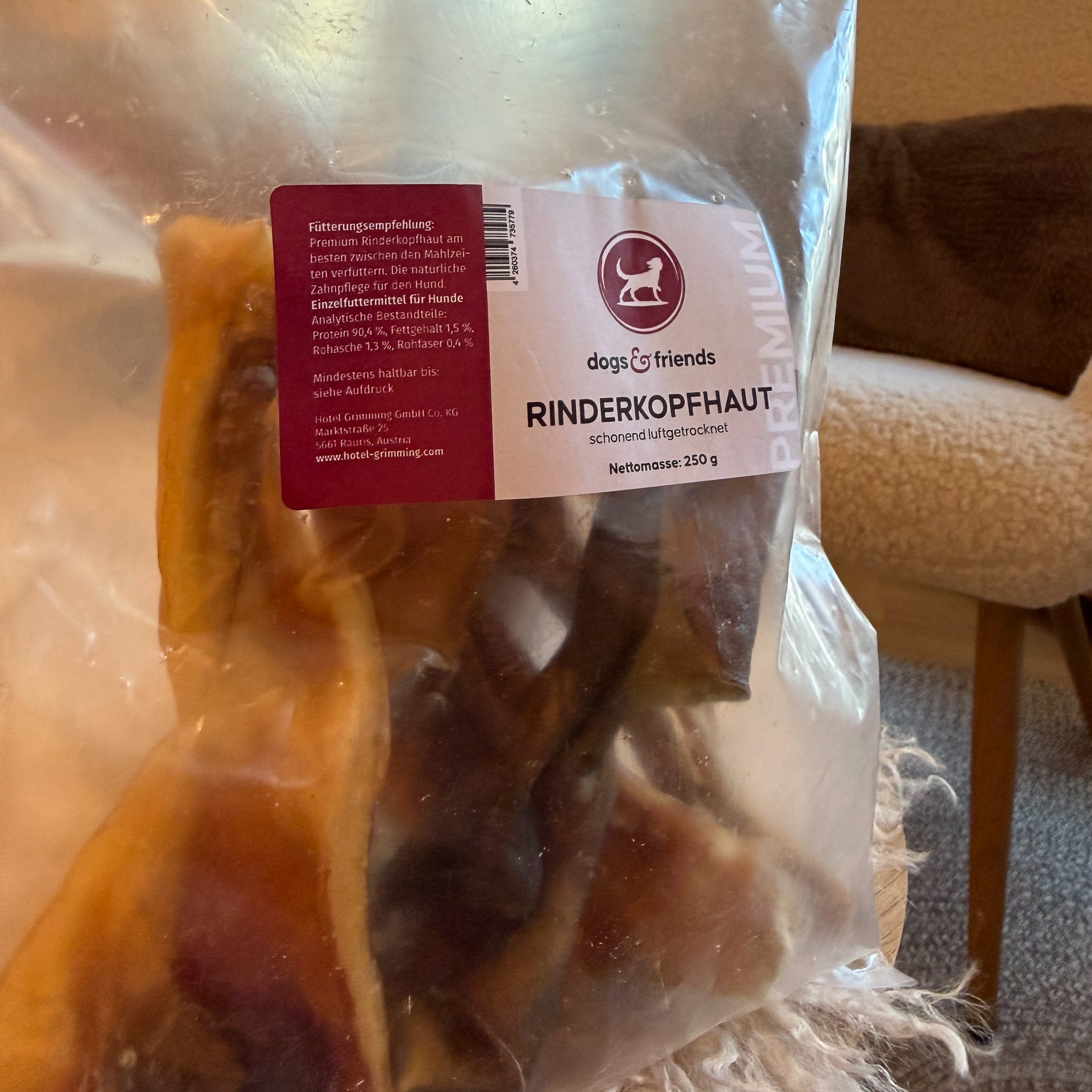 dogs&friends Rinderkopfhaut 250g