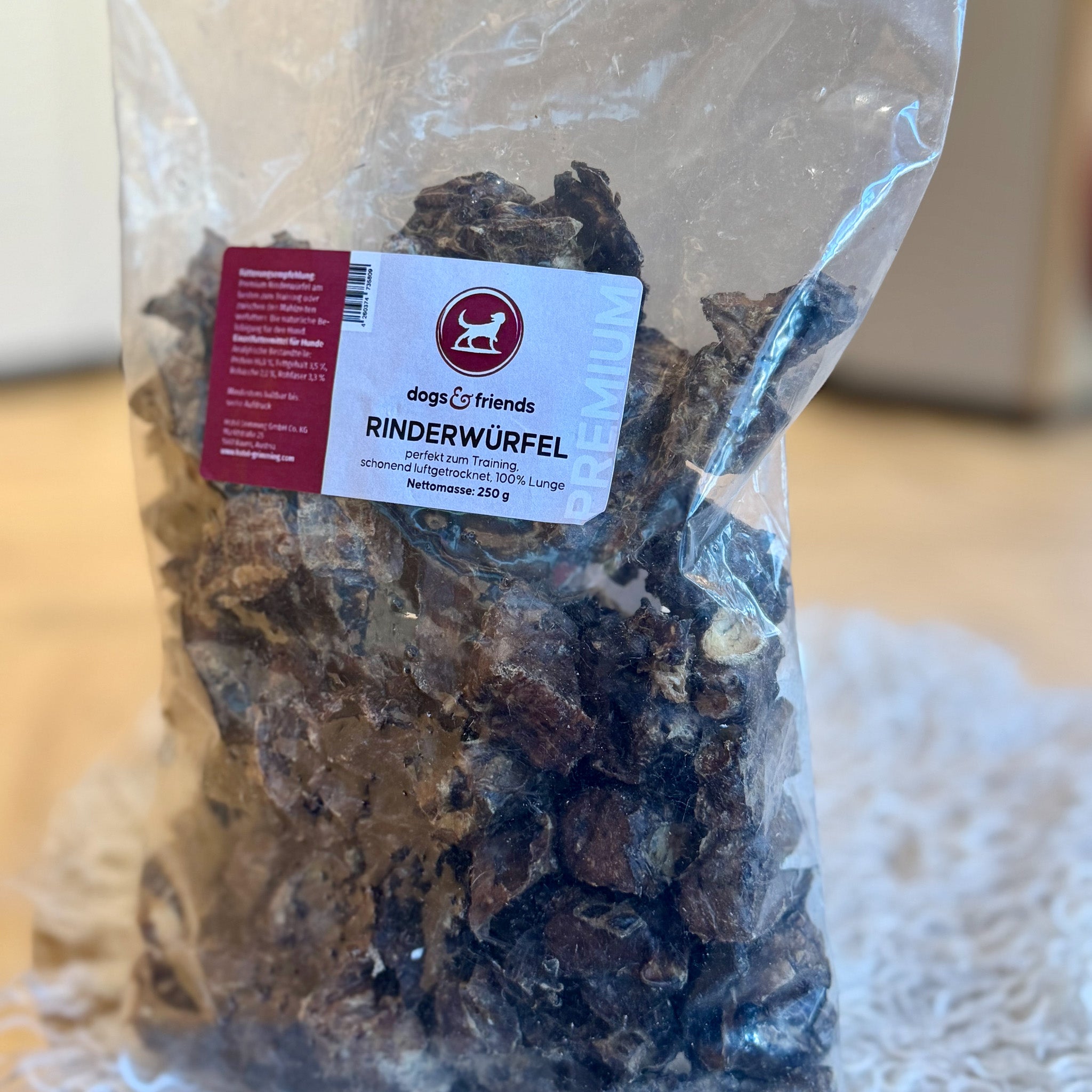 dogs&friends Rinderwürfel- 100% Lunge 250g